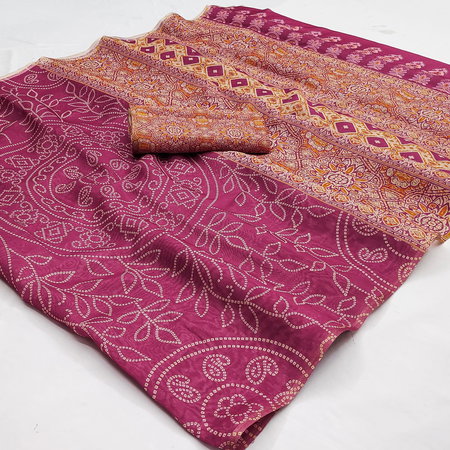 Chanderi By Rajyog Chanderi Ajrkah Kalamkari Printed Saree Exporters In India